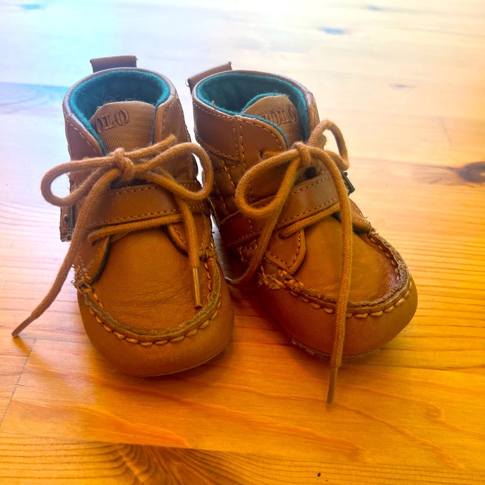 Polo Ralph Lauren baby boys ranger high top bootie. Size 3